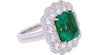 GRS Certified 8.04 Carat Minor Oil Colombian Emerald & Diamond Halo Ring