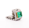 GRS certified 3.43 carat Colombian Emerald Mens Link Ring-Rings-ASSAY