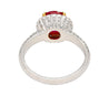 Gubelin Certified 3.02 Carat Cushion Cut Burma Ruby & Round Cut Diamond Platinum Ring-Rings-ASSAY
