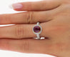 Gubelin Certified 3.02 Carat Cushion Cut Burma Ruby & Round Cut Diamond Platinum Ring-Rings-ASSAY