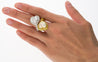 Heart Cut 5.79 & 5.73 Carat Fancy Yellow & White Diamond Toi Et Moi 18K Gold Ring-Rings-ASSAY