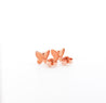 Heart Cut Natural Diamond Butterfly Stud Earrings in 18K Rose Gold-Earrings-ASSAY