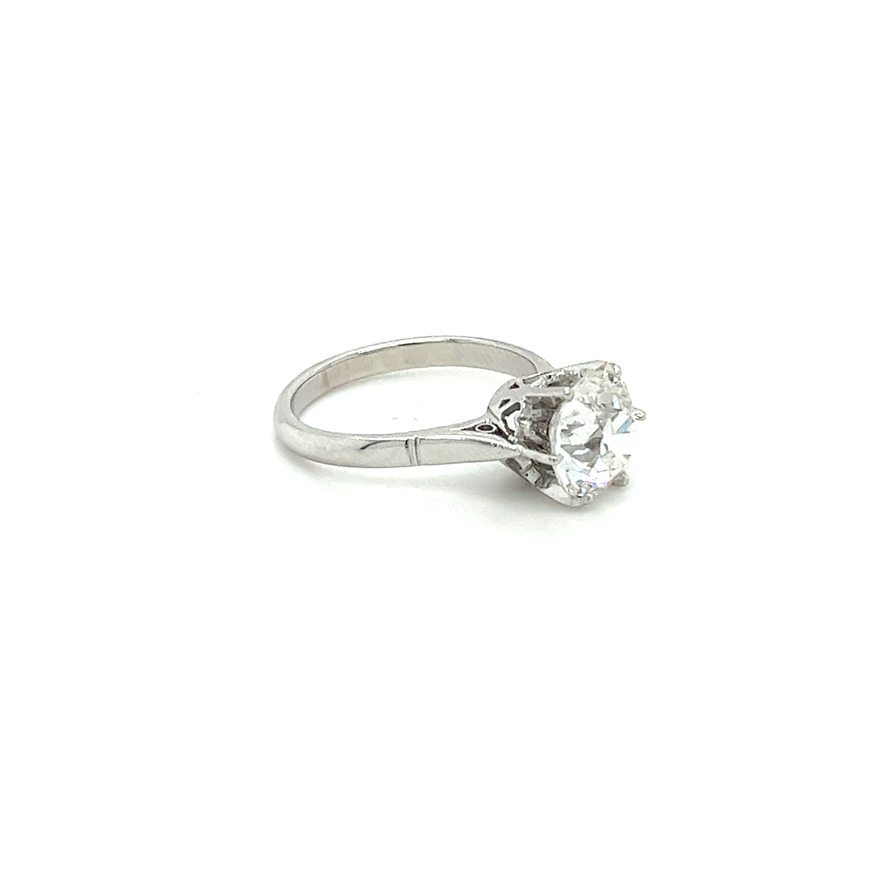 IGI Cert. 2.08 Carat Lab Grown Old European Cut Diamond Vintage 6-Prong Engagement Ring-Engagement Ring-ASSAY