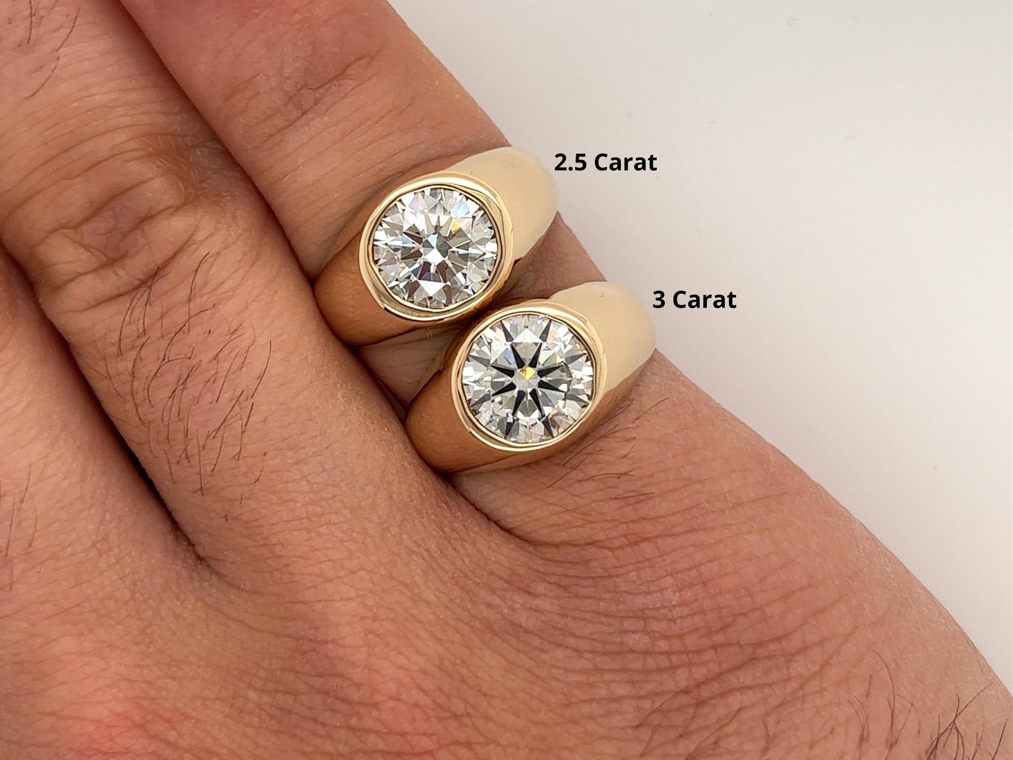 Lightbox 1-Carat Lab Grown Diamond Bezel Stud Earrings in White/14K Yellow Gold