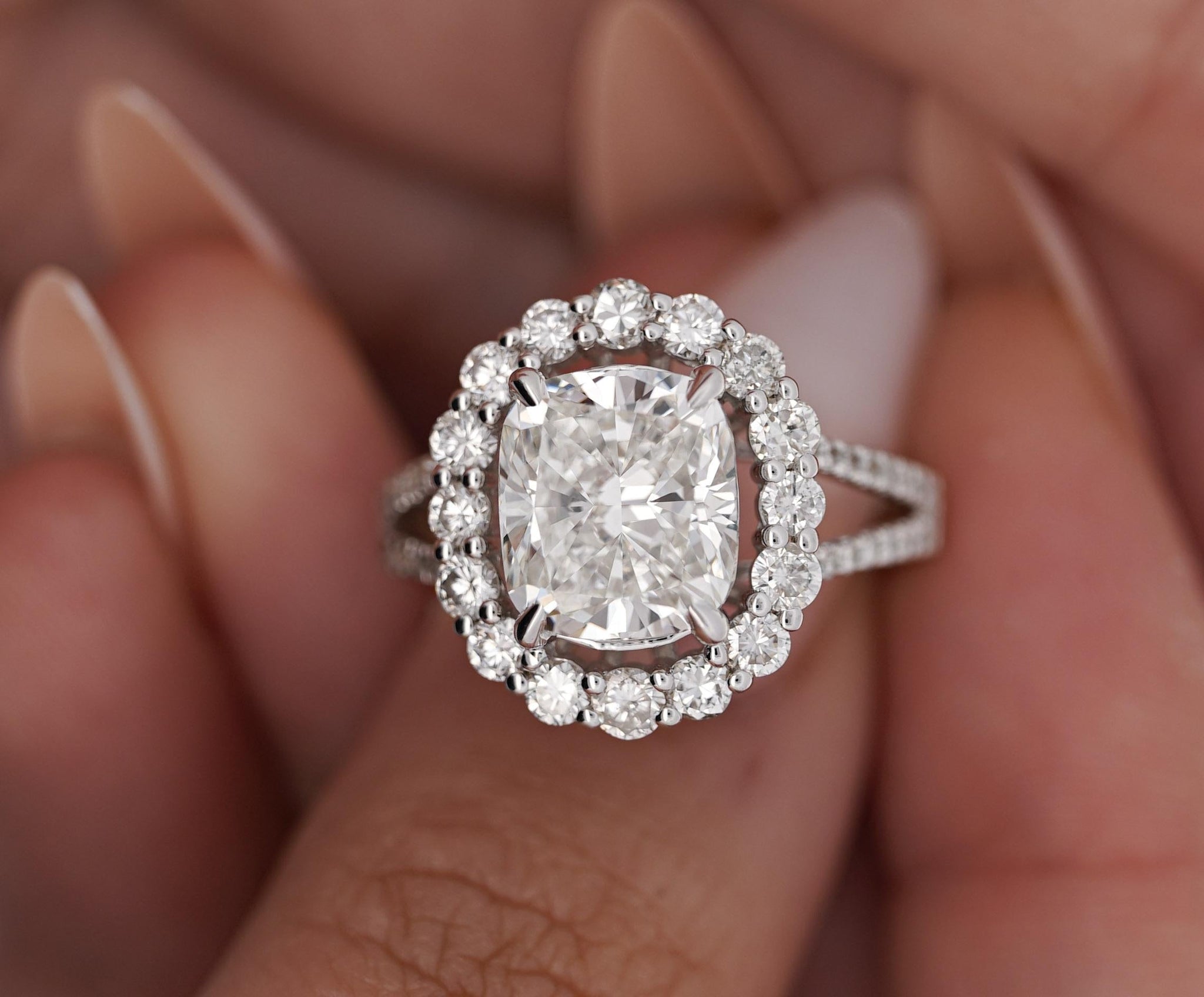 IGI Certified 4.91 Carat TW Lab Grown Diamond Engagement Ring