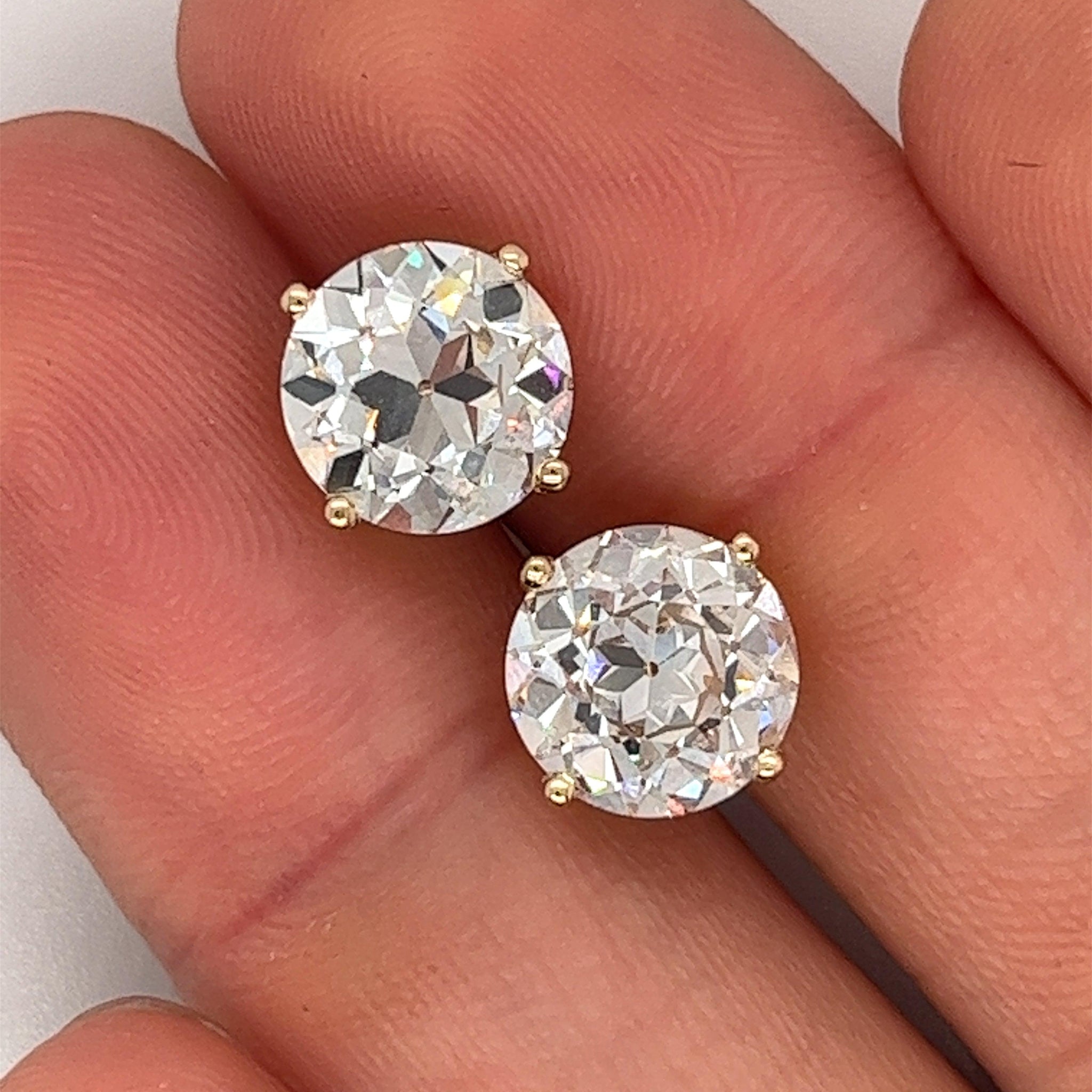 Old european cut diamond stud earrings Clearance