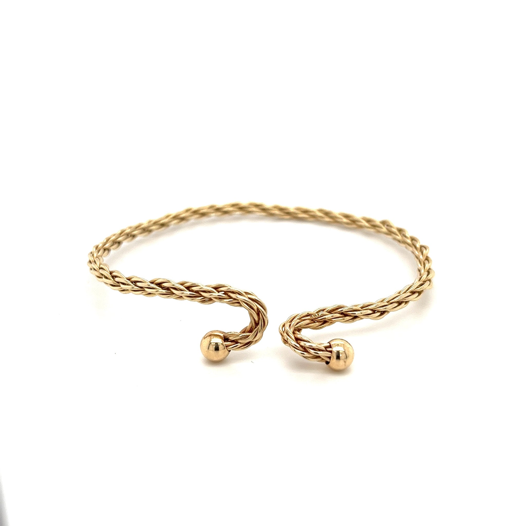 Interlocking Rope Chain Bangle Bracelet in 14k Yellow Gold-Bangle-ASSAY