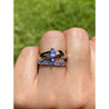 Marquise cut Violet Tanzanite in 14k White Gold Ring - ASSAY