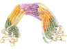 Multi Color Sapphire Bead and Diamond Bracelet in Designed 18K Yellow Gold-Bracelet-ASSAY