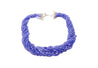 Multi-Strand Blue Tanzanite Beads & Round Cut Diamond Necklace in 18K White Gold-Necklace-ASSAY