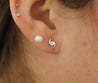 Natural 0.20 Carat Round Cut Diamond Curved Ying & Yang Stud Earrings