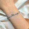 Natural 0.72 Carat Emerald & 2.08 Carat Diamond Charm Bracelet in 18K Gold