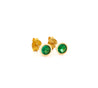 Natural 1/2 Carat 4mm Colombian Emerald Stud Earring in 14K Yellow Gold-Earrings-ASSAY
