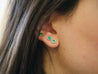 Natural 1/2 Carat Emerald Round Bezel Stud Earrings in 14K Yellow Gold-Earrings-ASSAY