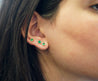Natural 1/2 Carat Emerald Round Bezel Stud Earrings in 14K Yellow Gold-Earrings-ASSAY