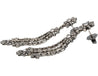 Natural 2 Carat Floral Diamond Dangle Drop Earrings in 18K White & Black Gold-Earrings-ASSAY