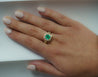Natural 2.48 Carat TW Colombian Emerald & Diamond Halo Ring in 18K Yellow Gold 2-Row Setting-Emerald-ASSAY