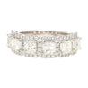 Natural 2.75 CTTW Asscher Cut Diamond Crown Engagement Ring in 18K White Gold