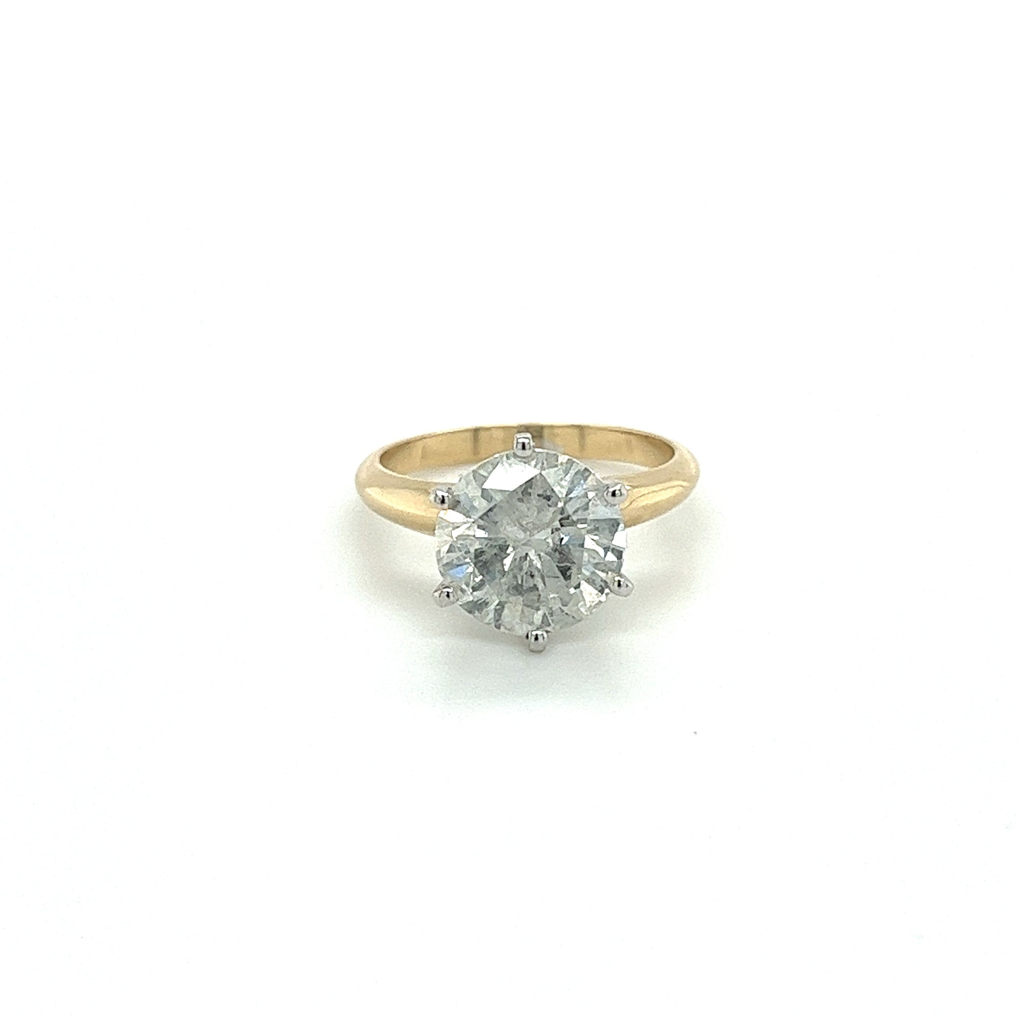 Natural 3.51 Carat Round Cut Diamond Solitaire Engagement Ring-Engagement Ring-ASSAY