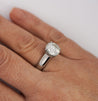 Natural 4.07 Carat H/SI1 Round Diamond Solitaire Wide Shank Ring In Platinum