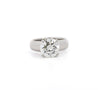 Natural 4.07 Carat H/SI1 Round Diamond Solitaire Wide Shank Ring In Platinum