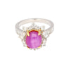 Natural 4.62 Carat Pinkish Red Star Ruby and Diamond Cocktail Ring-Rings-ASSAY
