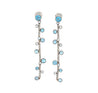 Natural 5.65 CTTW Blue Topaz & Diamond Dangle Earring in 18K White Gold