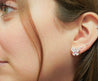 Natural Diamond and Pink Sapphire Cluster Butterfly Stud Earrings in 14K White Gold-Earrings-ASSAY
