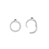 Natural Emerald Multi Placement Huggie Earrings In 14K White Gold