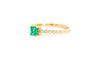 Natural Emerald Square Cut Thin Ribbed Band Stacking Ring in 18K Yellow Gold-Rings-ASSAY