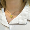 Natural GIA Certified 2.02 Carat Fancy Yellow Diamond Heart Platinum Necklace-ASSAY