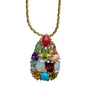 Natural Gemstone Cluster Pendant and 14k gold Necklace - ASSAY