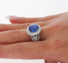 No Heat 4.84 Carat Violet-Blue Ceylon Sapphire with Diamonds in 18K Gold Ring