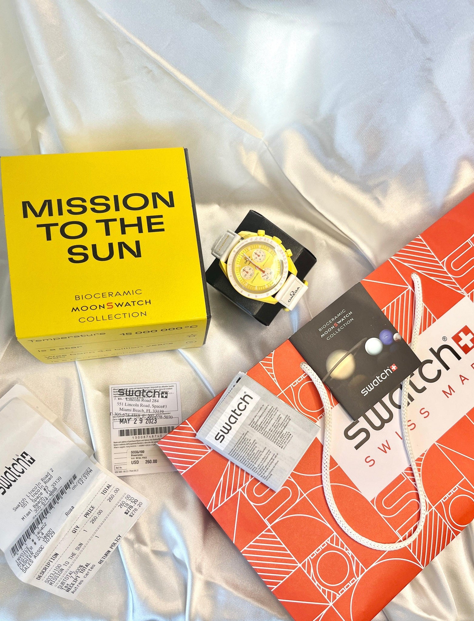 Omega Swatch Sunface Mission To The Sun Brand New Full Set With Receipt