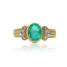 Oval Cut Natural Colombian Emerald Engagement Ring in 14k Yellow Gold - ASSAY