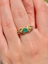 Oval Cut Natural Emerald Ring in 14k solid Gold - ASSAY