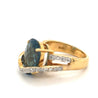 Overlap Bypass Blue Topaz and Diamond Cocktail Ring for Women-Rings-ASSAY