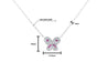 Pink Sapphire and Diamond Butterfly 14K White Gold Floating Pendant Necklace-Necklace-ASSAY