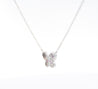 Pink Sapphire and Diamond Butterfly 14K White Gold Floating Pendant Necklace-Necklace-ASSAY