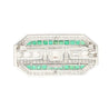 Platinum and 18K White Gold Brooch with Diamonds and Emerald-Brooches & Lapel Pins-ASSAY