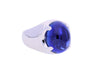 Rare 29.51 Carat No Heat Ceylon Blue Sapphire Cabochon Solitaire Mens Ring