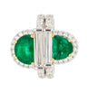 Rare Mariposa Vivid Green Muzo Old Mine Colombian Emerald and Diamond Stack Ring