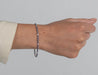 Round Cut Blue Sapphire & Diamond Prong Set Tennis Bracelet in 14K White Gold-Bracelets-ASSAY
