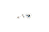 Round Cut Blue and White Diamond Butterfly Outline Stud Earrings-Earrings-ASSAY