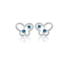 Round Cut Blue and White Diamond Butterfly Outline Stud Earrings-Earrings-ASSAY