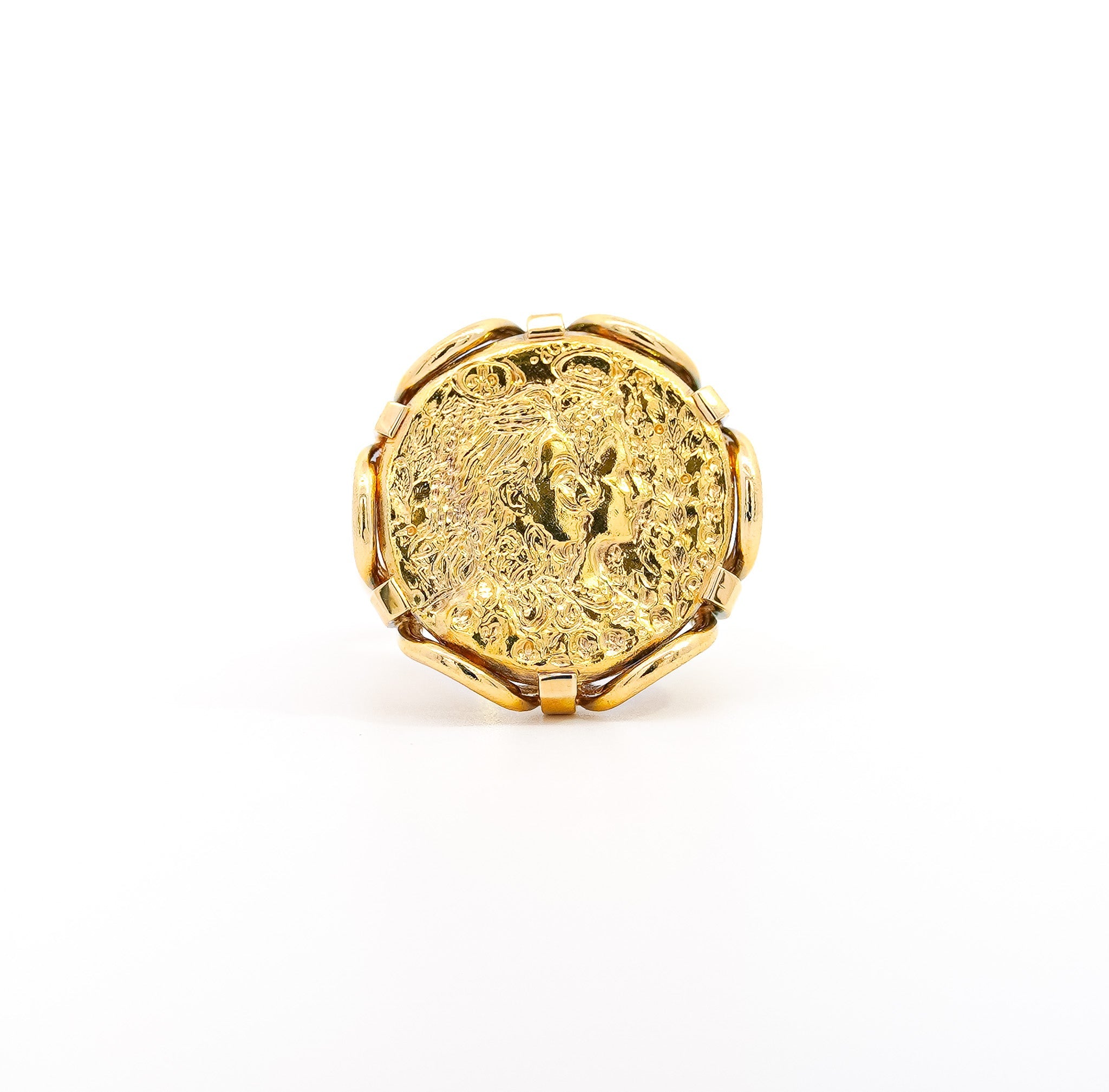 Salvador Dali For Piaget 'Dalí d'Or' 22K Gold Coin Ring in 18K Gold Setting | Retailed by Van Cleef & Arpels at Bergdorf Goodman Paris Jewels Boutique