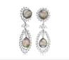 South Sea "Akoya" Gray Pearl, White Diamond Platinum Necklace Earrings Set-Jewelery Sets-ASSAY
