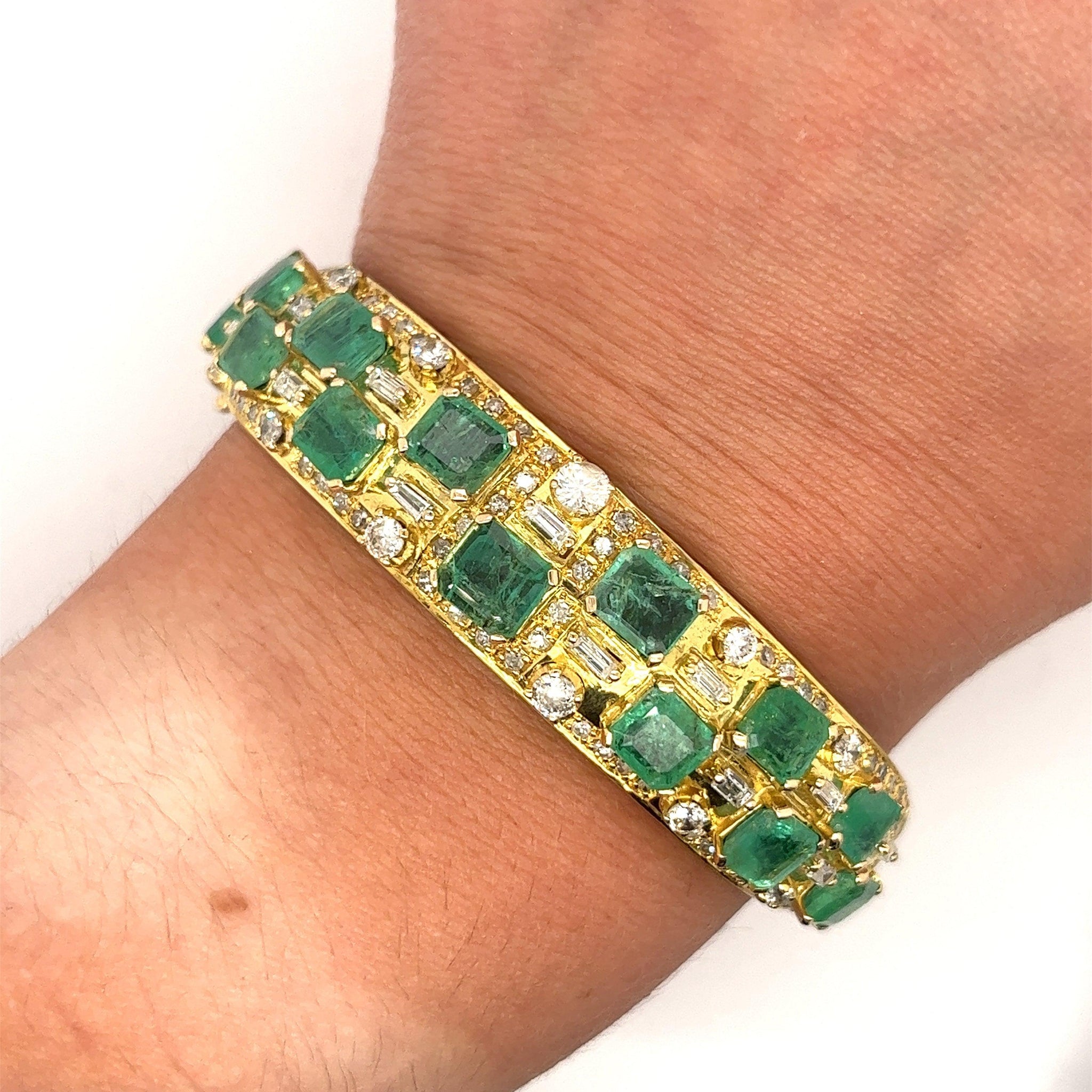 Natural Emerald Big Size Smooth Beads Gold Plated Bracelet, Genuine Rare  Emerald