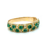 Square Cut Emerald and Baguette Diamond Bangle in 18k Yellow Gold-Bangles-ASSAY