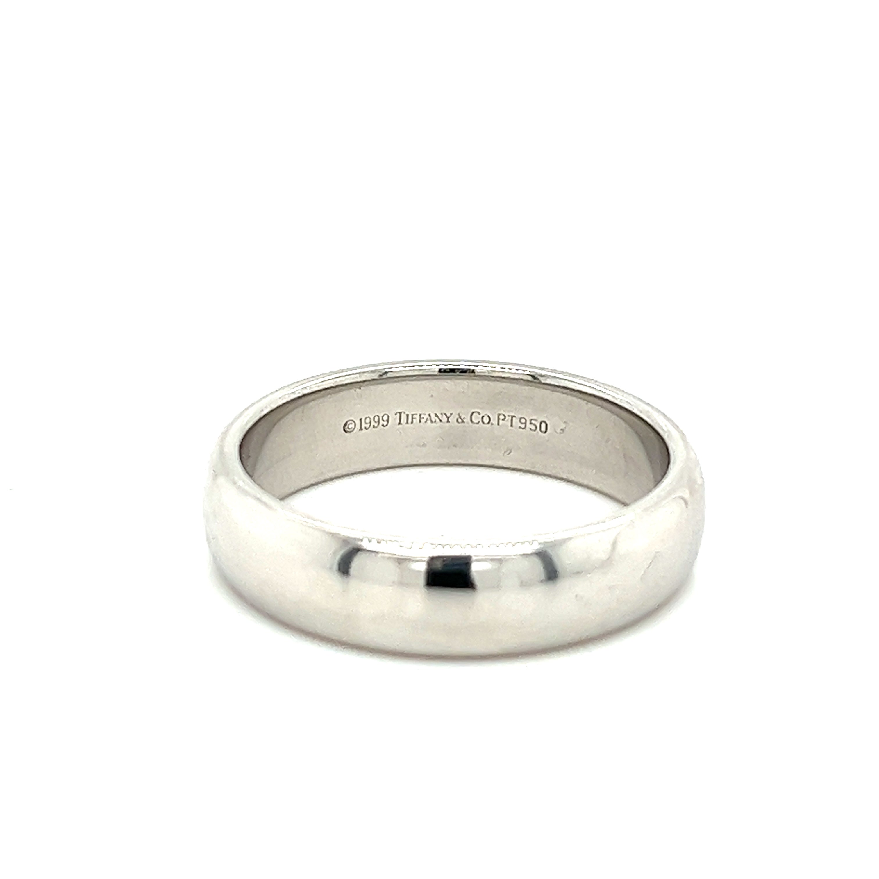 Tiffany & Co. Signed 6MM Platinum Mens Wedding Band Ring-Rings-ASSAY